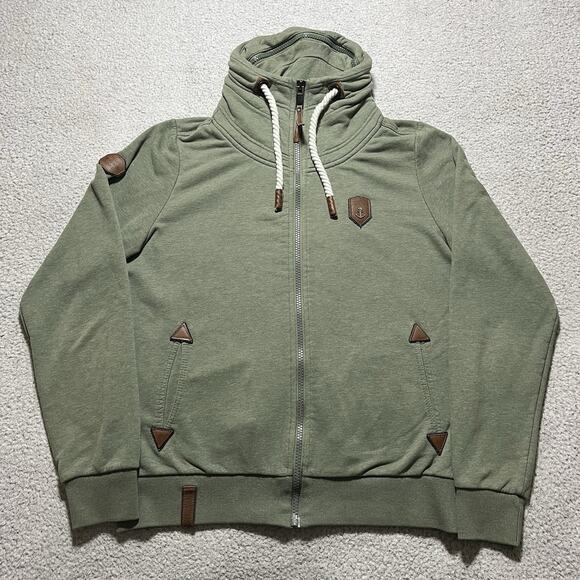 Naketano Other - Naketano Sweatshirt Mens Large Green A Brave New World Full Zip Cowl Neck